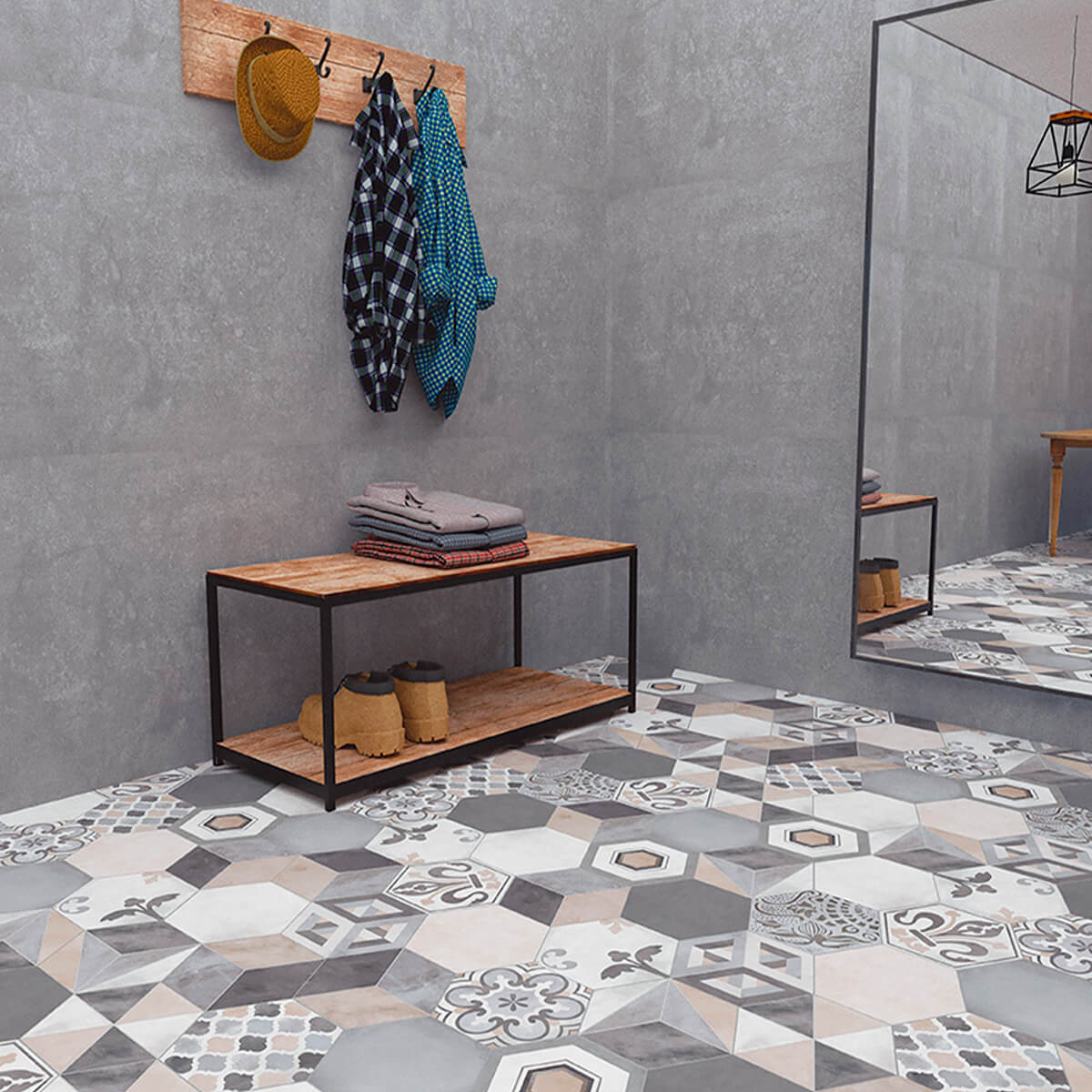 Porcelanato Hexagonal Barcelona Símil Calcareo | Vedek Revestimientos