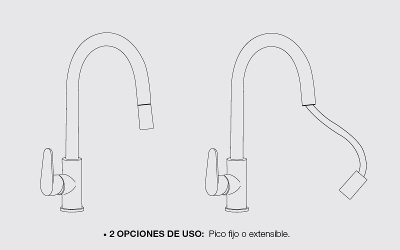 Grifería Peirano Vigo monocomando para cocina  | Vedek Revestimientos