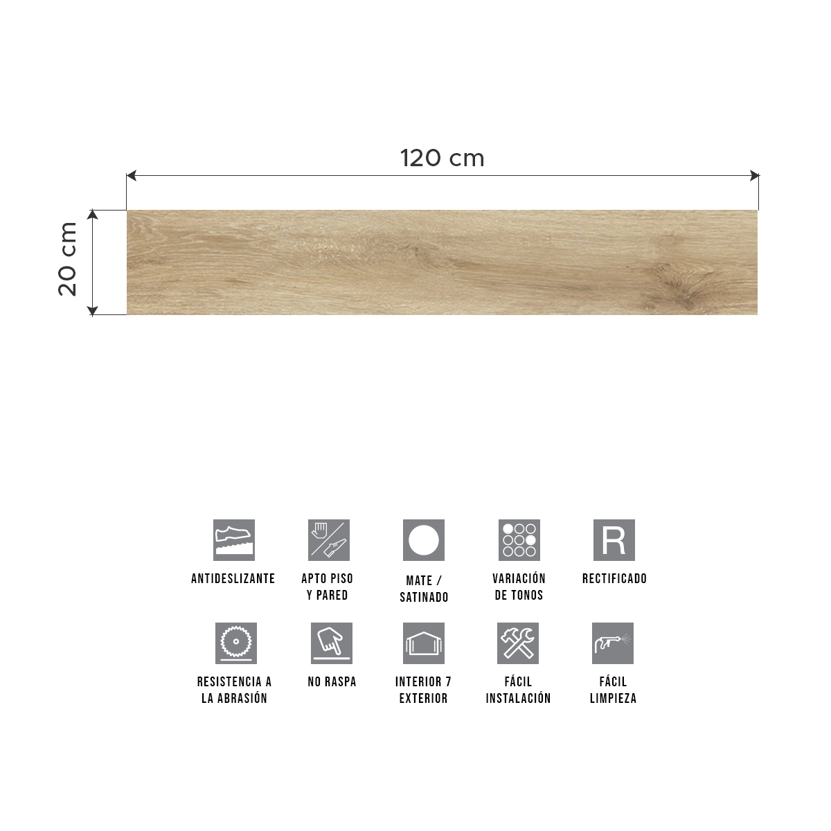 Porcelanato Símil Madera Maryland Natural | Vedek Revestimientos