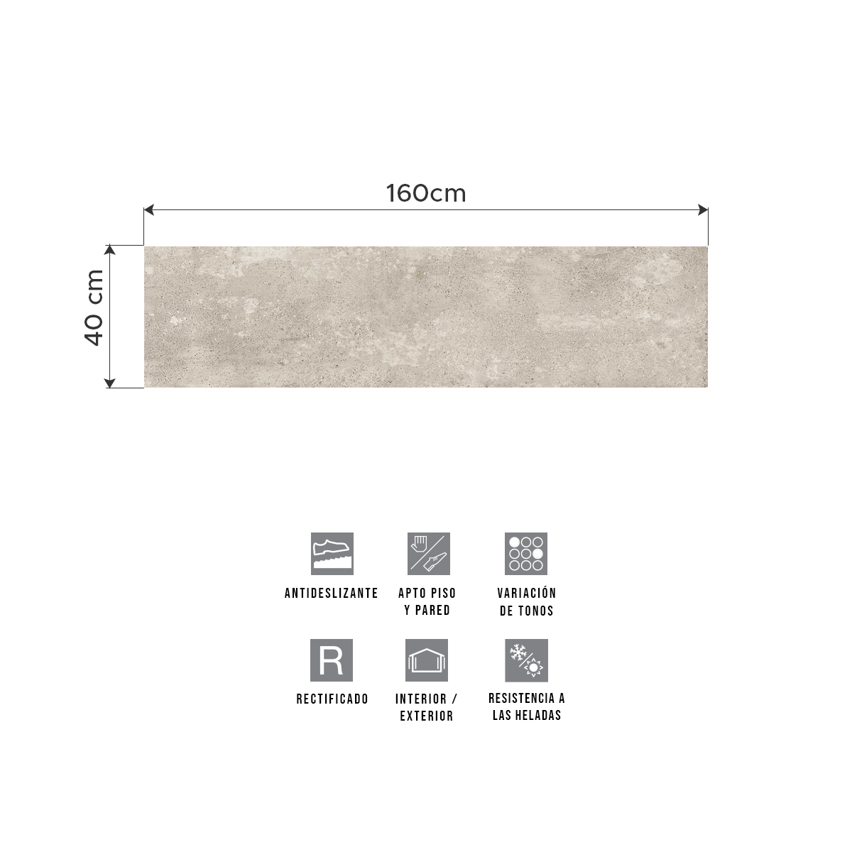 Porcelanato Símil Cemento Concreto 40X160 cm - Cerro Negro | Vedek Revestimientos