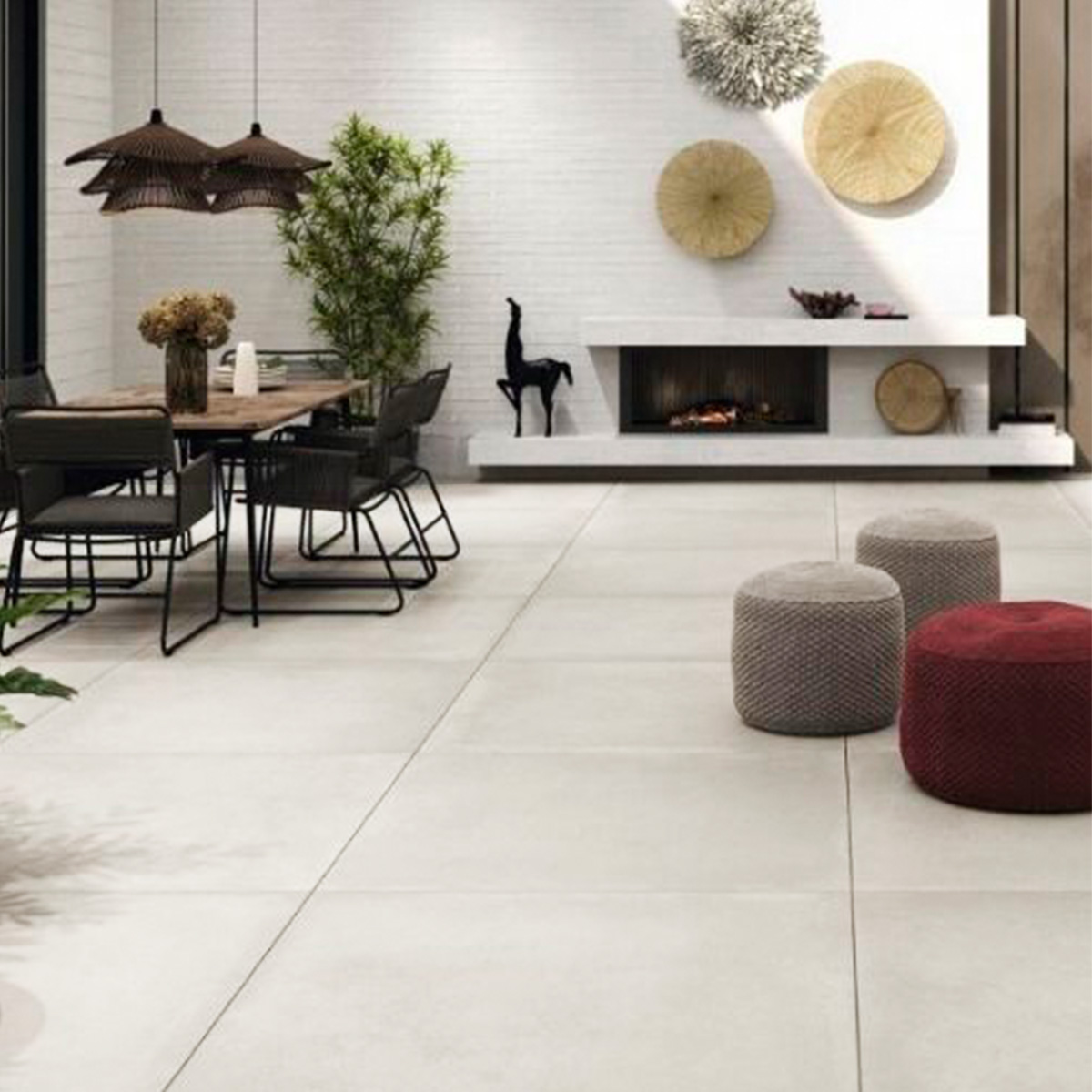 Porcelanato Exterior Clay White Stone 60x60 Antideslizante R11 | Vedek Revestimientos