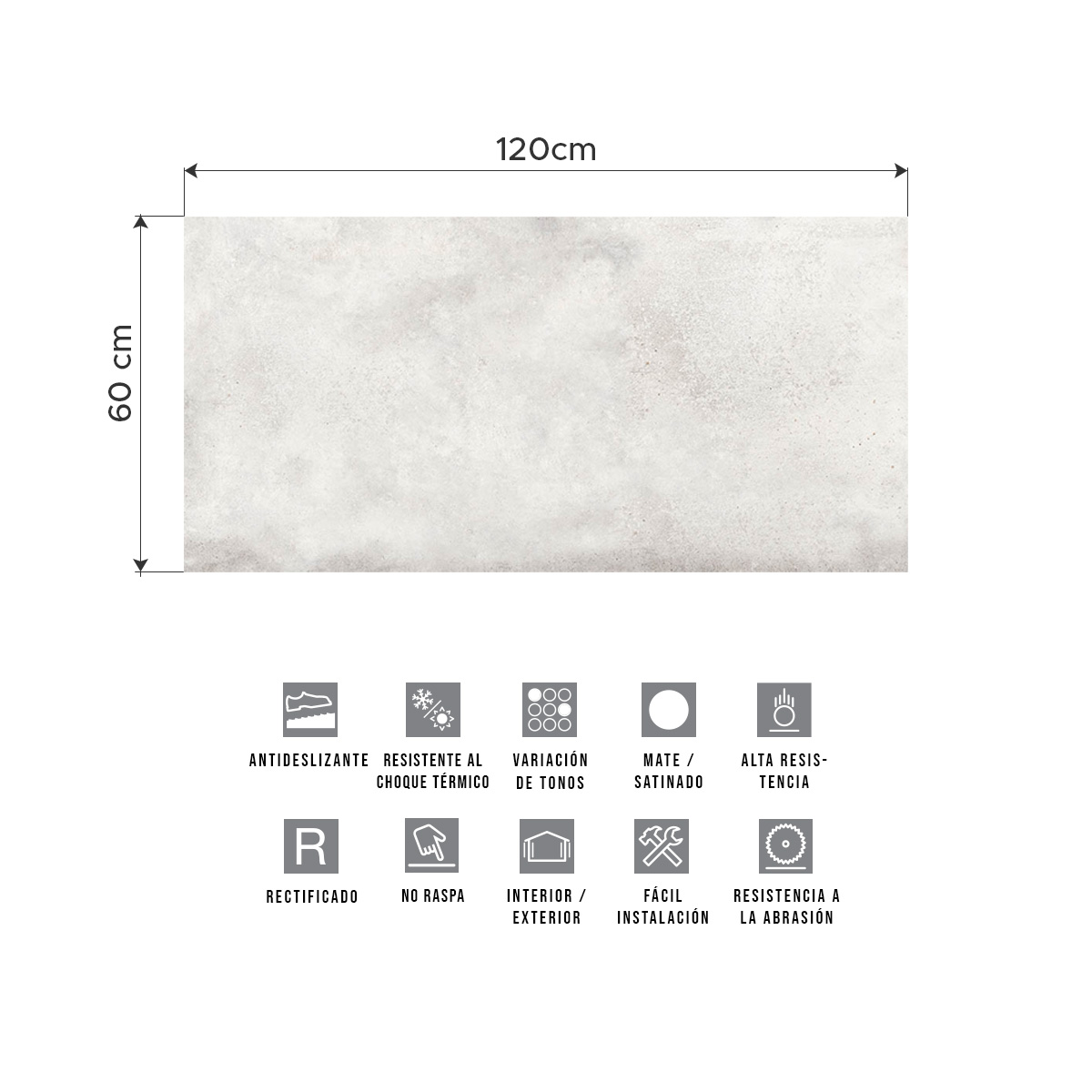 Porcelanato Exterior Clay White Stone 120x60  | Vedek Revestimientos