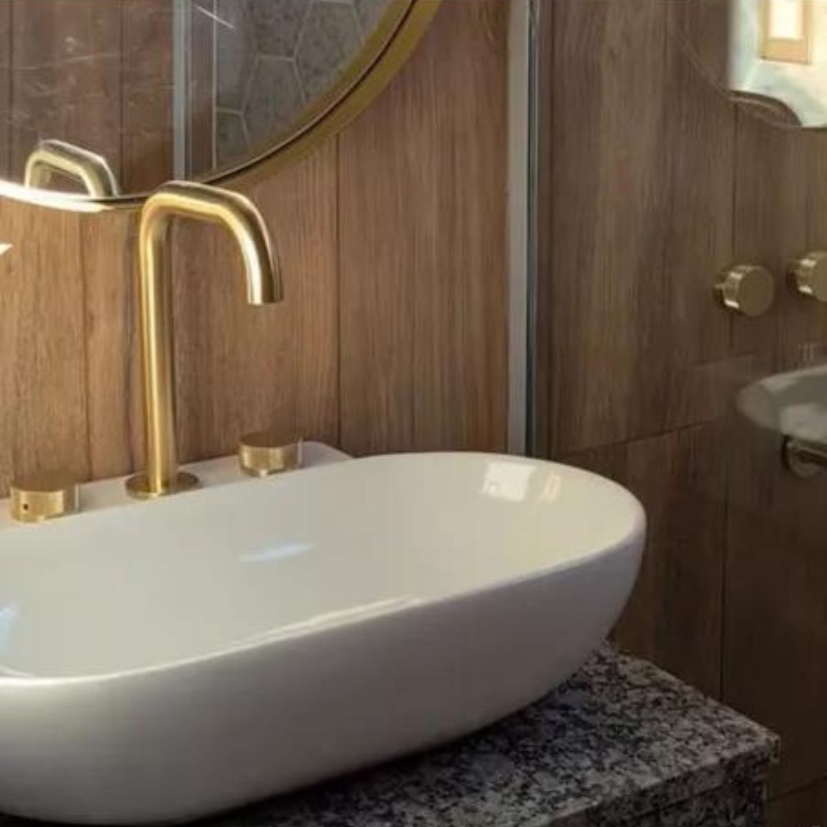 Griferia Peirano Para Baño Fabric Gold | Vedek Revestimientos