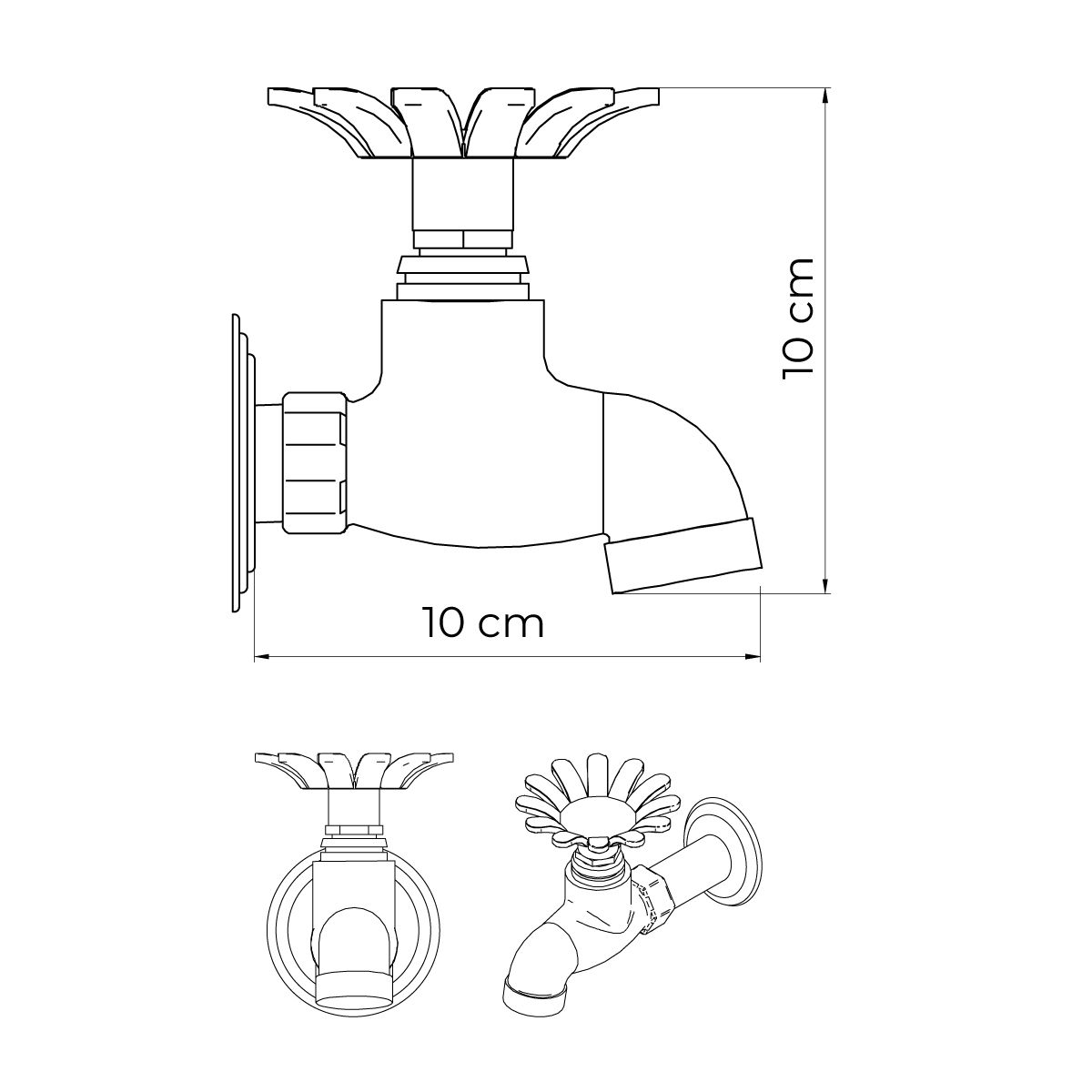 Canilla Robinet para Jardin Margarita Níquel Mate | Vedek Revestimientos