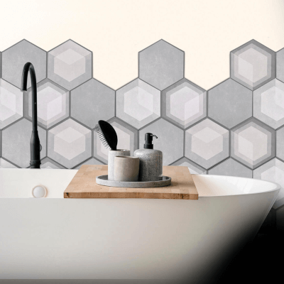 Cerámicas Hexagonales Color Cemento  | Vedek Revestimientos