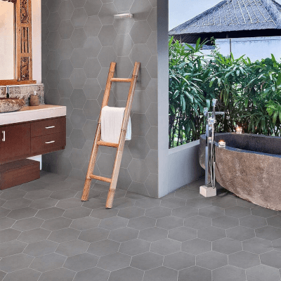 Porcelanato Hexagonal Mini Piú Gris 20,5 x 23,5 cm | Vedek Revestimientos